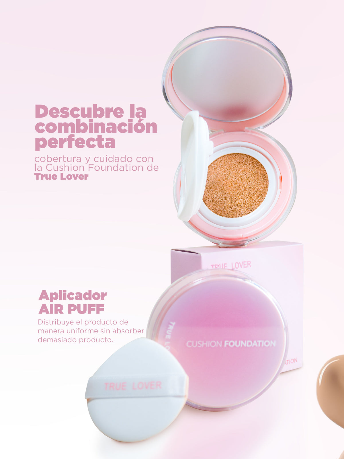 Cushion Foundation | Base luminosa con fórmula coreana – True Lover