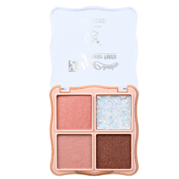 Paleta De Sombras Fashion 4 Tonos Glitter Y Mate